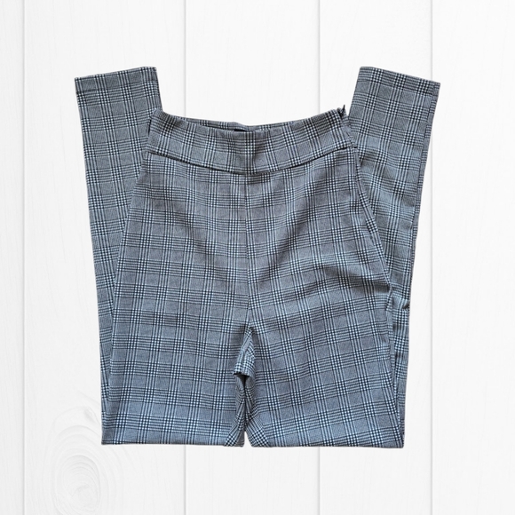 Forever 21 Women's Grey Checked/Houndstooth Print High Waist Skinny Pants - Picture 3 of 16
